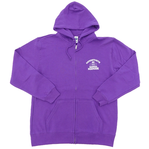 【成すままパーカー】ZIPあり（紫×白）