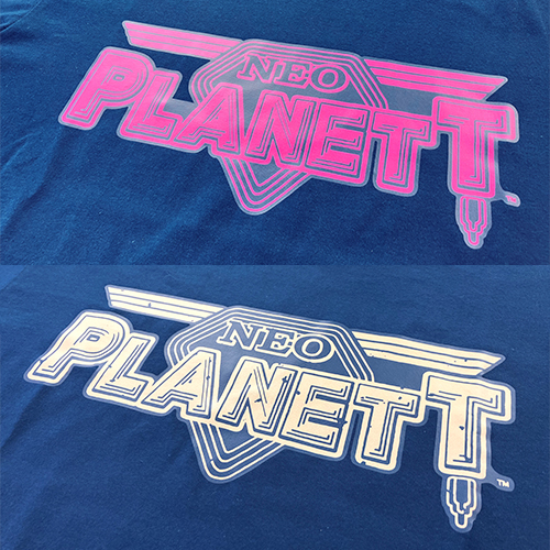 ネオプラネットTシャツ2枚（ロゴ:ピンク、マスタードイエロー）